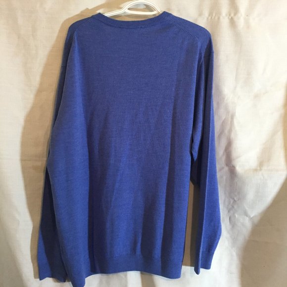 Turnbury Blue Merino Wool Sweater Mens 2XT - Picture 4 of 4